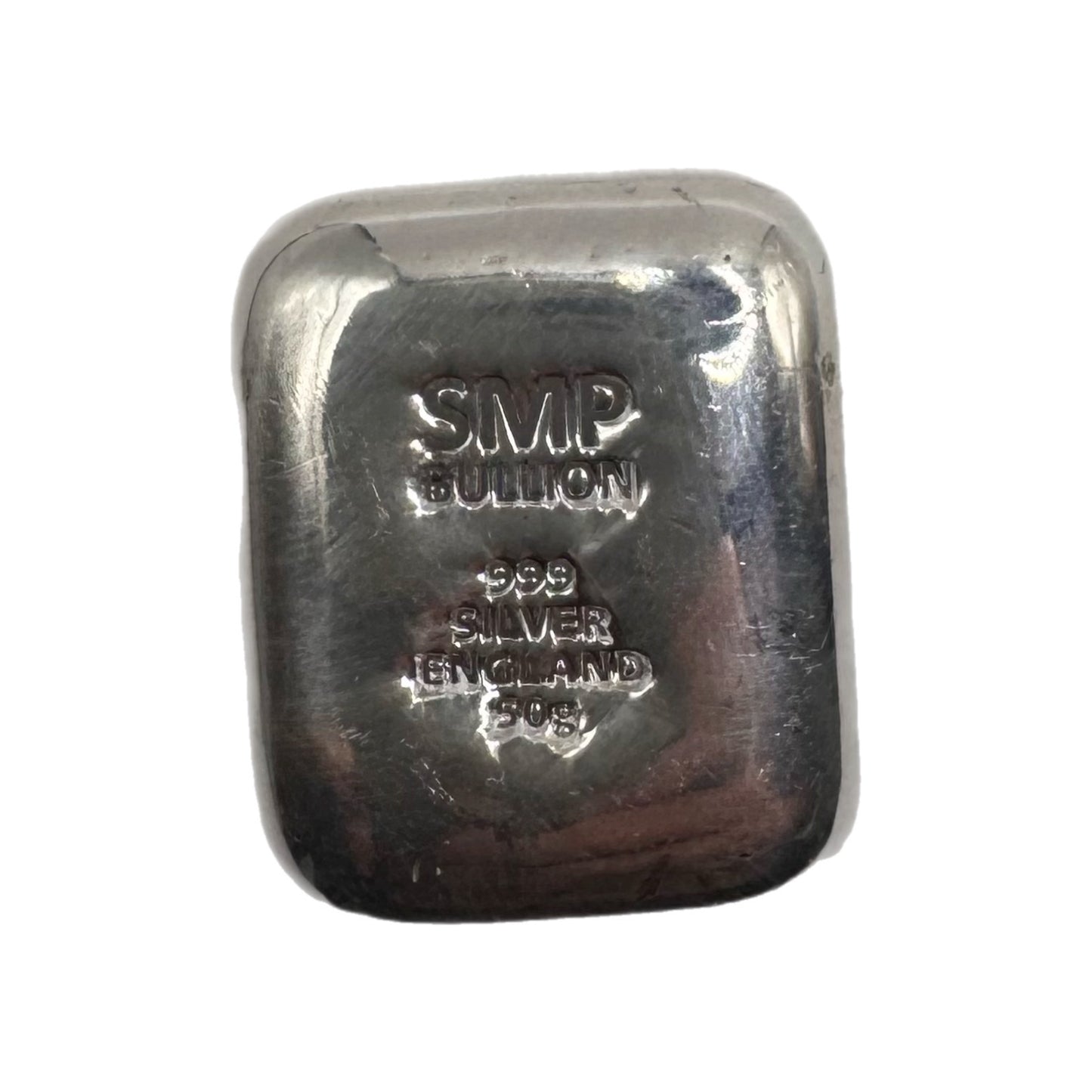 50g SMP Bullion 999 Fine Silver Bullion Cast Bar, Made in Birmingham