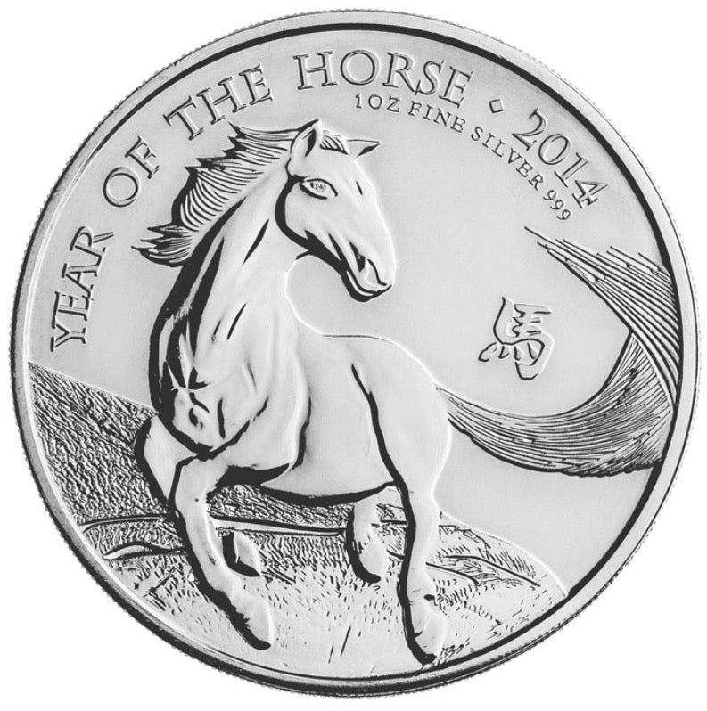 1oz 999 Fine Silver Bullion Coin Royal Mint 2014 Lunar Year of The Horse