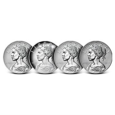 2017 American Liberty 225th Anniversary 4-Medal Silver Set with Box & COA 4ozt of 999 Silver