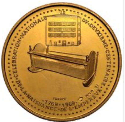 France Fifth Republic 1969 .900 Gold Medal 200th Anniversary of Napoleon I's Birth 17.52g