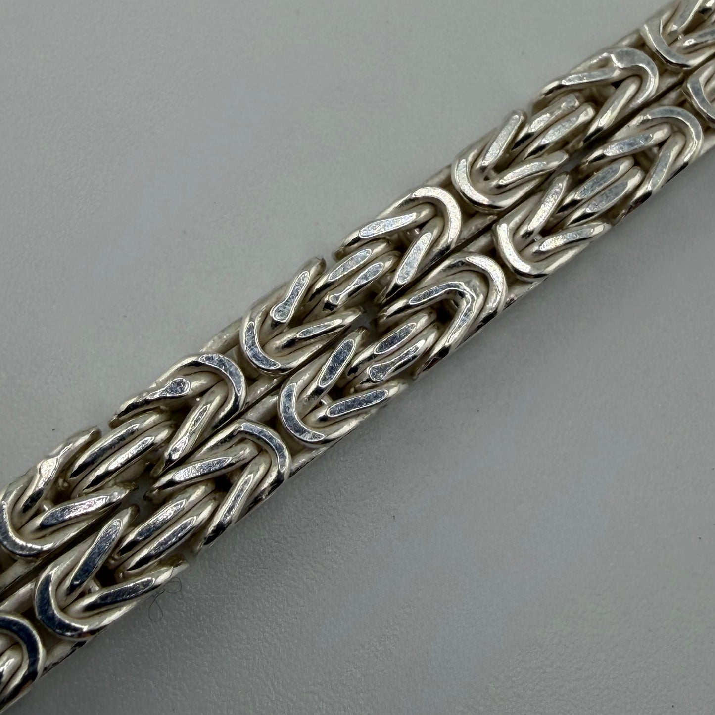 Sterling Silver Byzantine Link Chain, 24in L, 3.3mm W, 37g New