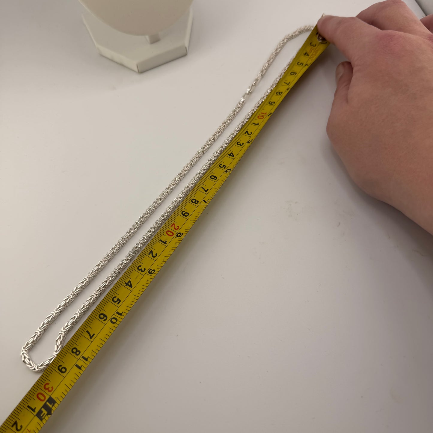 Sterling Silver Byzantine Link Chain, 24in L, 3.3mm W, 37g New