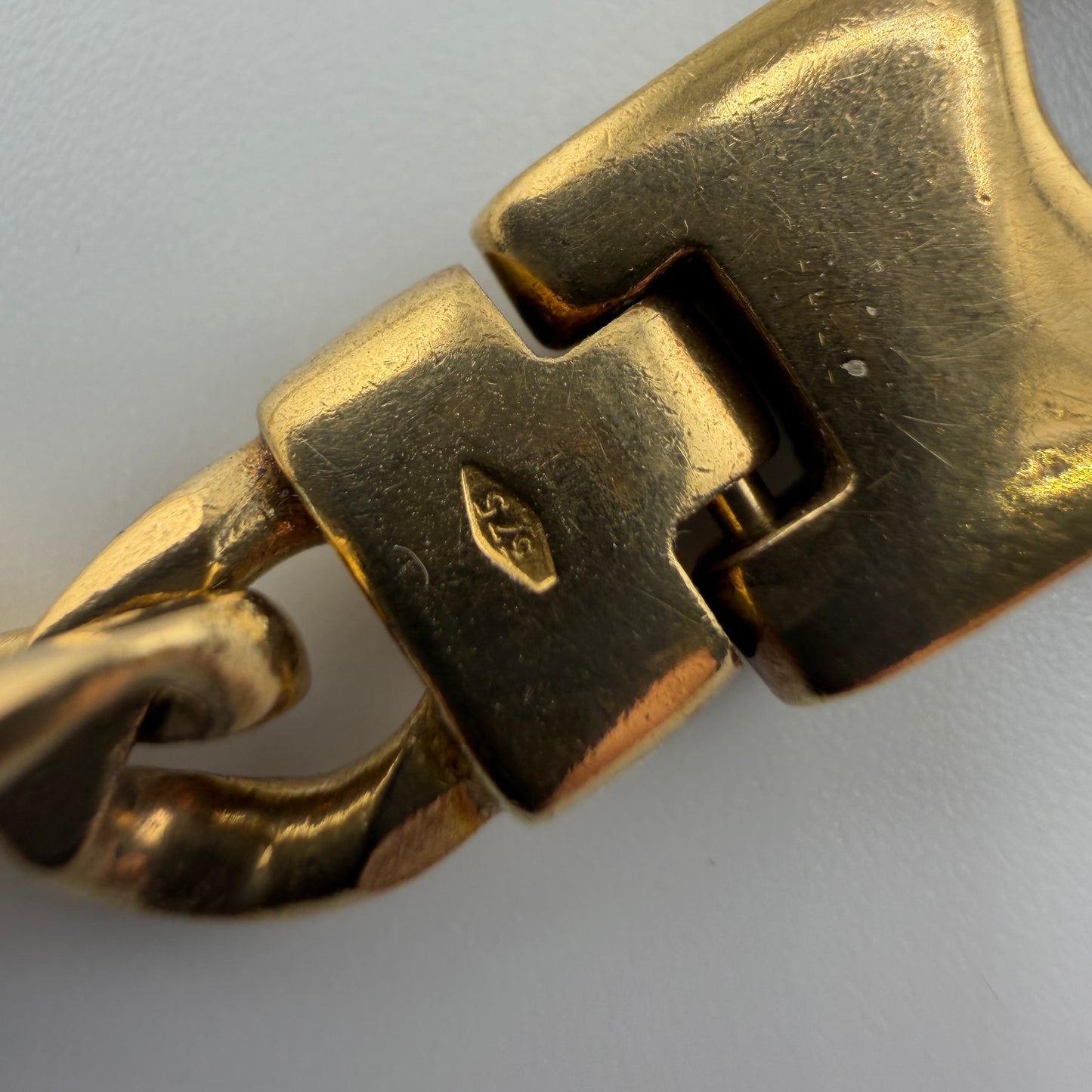 9ct Gold Solid Curb Necklace, 7mm W, 22in L, 45.4g Stamped 375