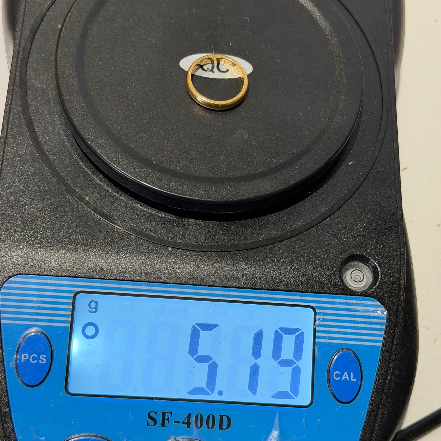 22ct Gold Wedding Band, Size O1/2, 3.7mm W, 5.2g Hallmarked