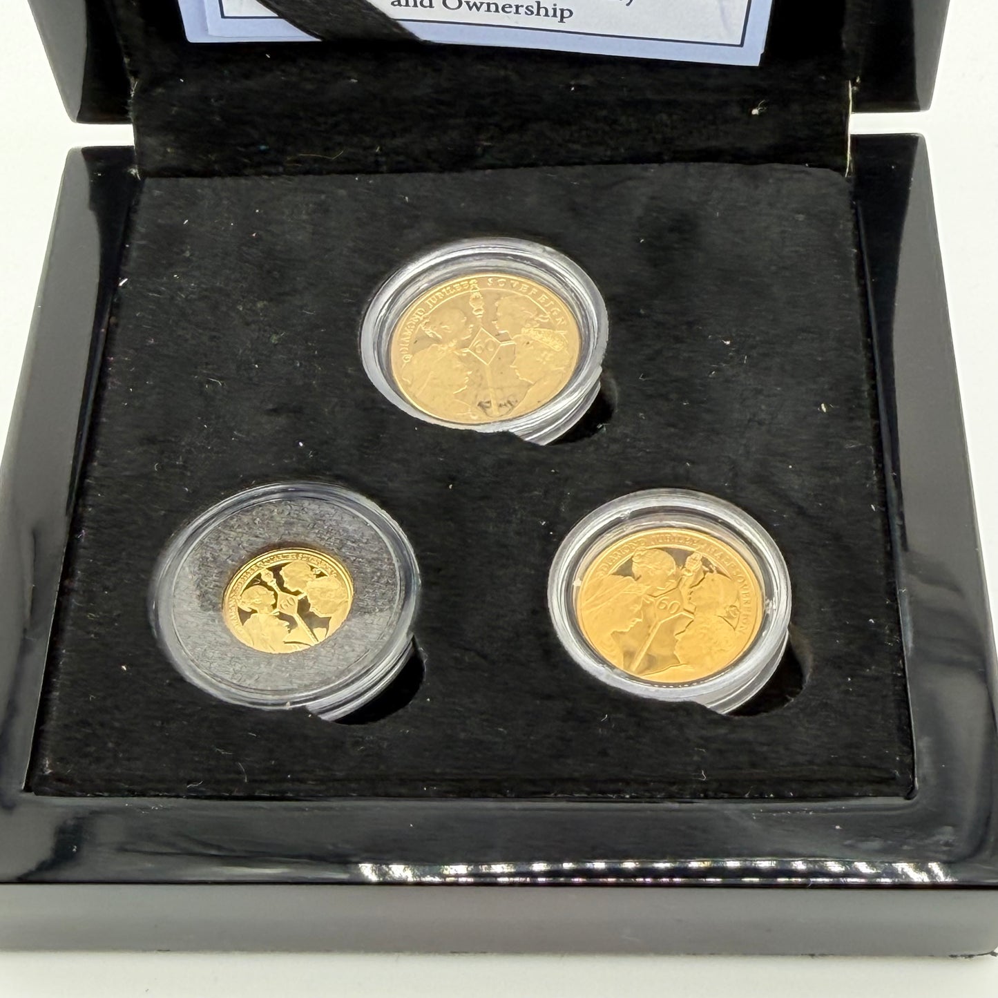 A London Mint 2012 Jubilee Double Portrait Gold Sovereign 3 Coin Set 14g of 22ct Gold