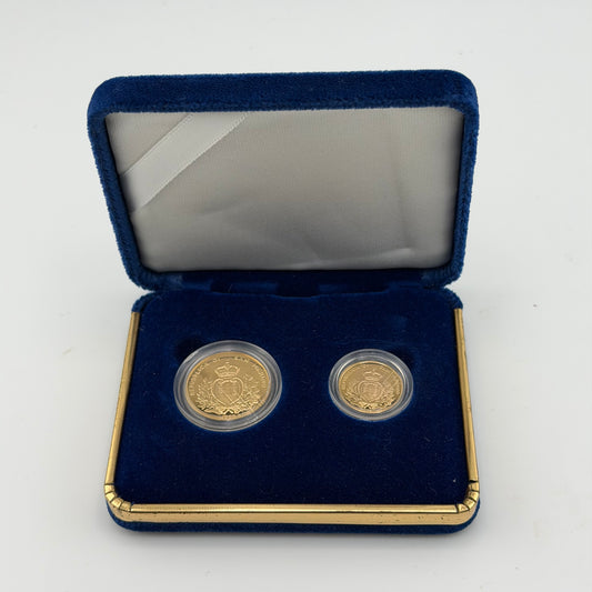 San Marino. Proof 1 & 2 Scudi Gold Coin Set, 1998. 9.7g of .900 Fine Gold