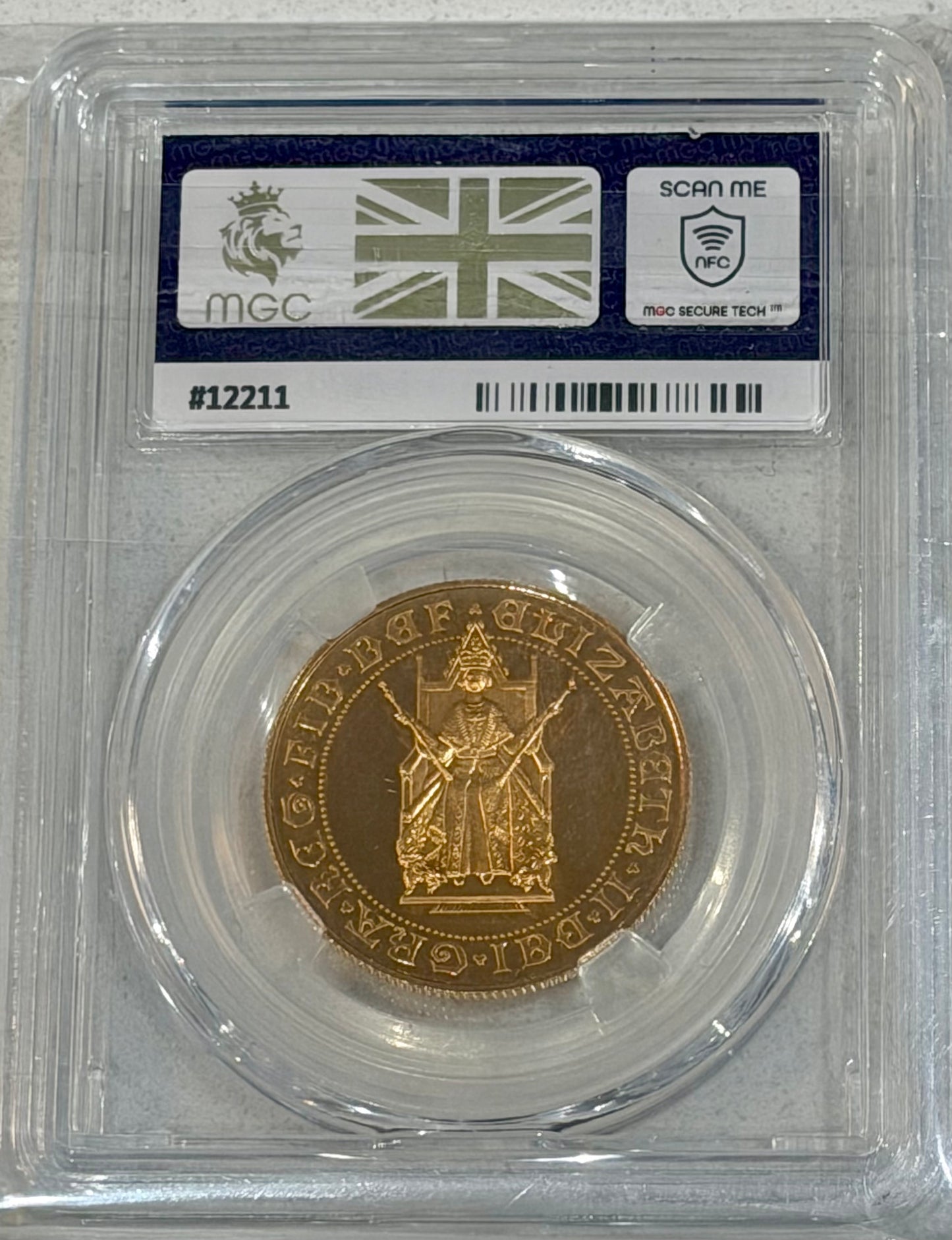 1989 Tudor Rose £2 Double Sovereign Gold Proof Coin MGC PF69, investment-grade, visible text and markings.