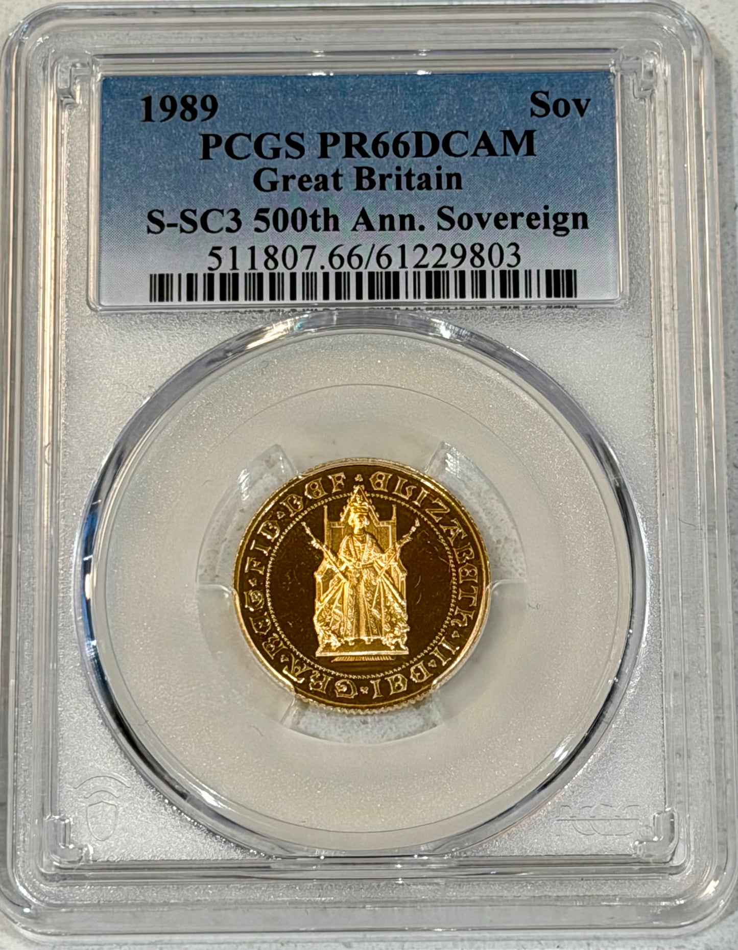 1989 Elizabeth II Gold Proof Sovereign 3-Coin Set Graded PR66-70