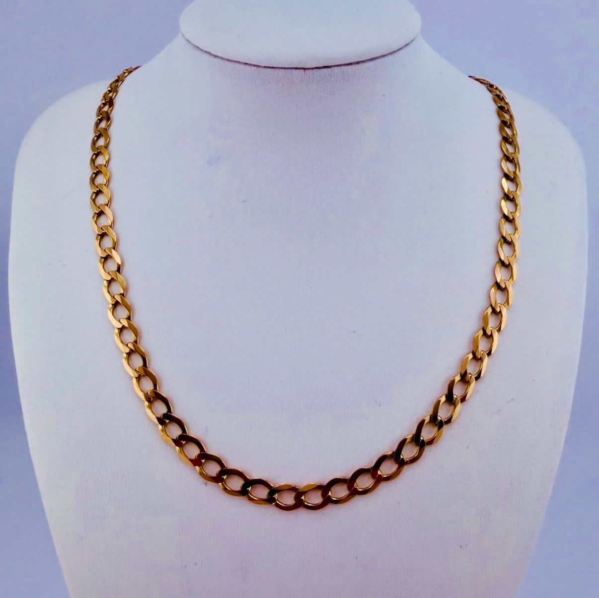 9ct Gold Curb Chain, 5.2mm W, 20in L, Hallmarked 13.3g