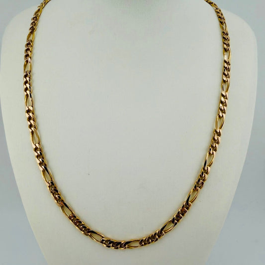 9ct Gold Figaro Chain, 4.1mm W, 18in L, Hallmarked 16.8g