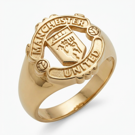 9ct Gold Man Utd Signet Ring, Size Z, Hallmarked, 5.44g