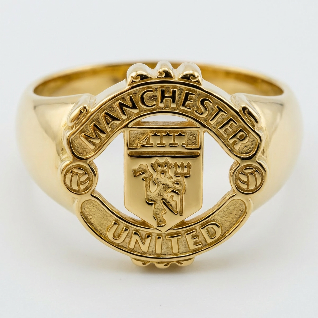 9ct Gold Man Utd Signet Ring, Size Z, Hallmarked, 5.44g
