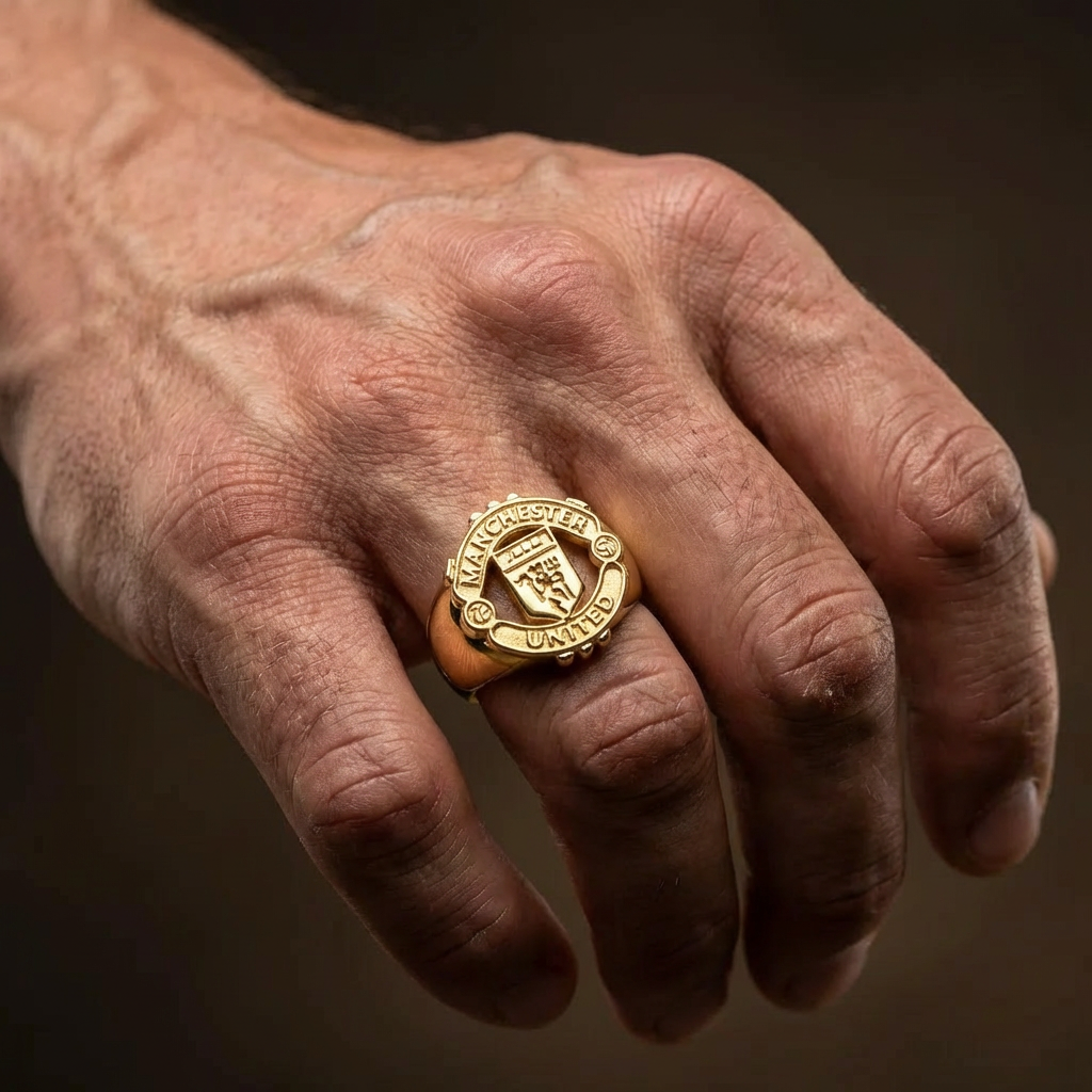 9ct Gold Man Utd Signet Ring, Size Z, Hallmarked, 5.44g