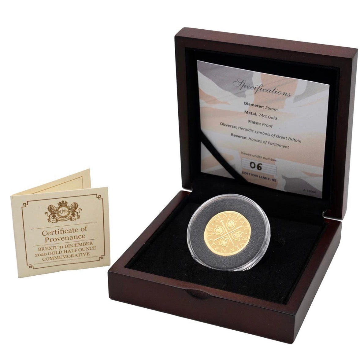 Brexit 1/2oz Commemorative 24ct Gold Proof Coin. Cased with COA