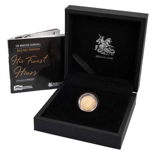 A 2024 Sir Winston Churchill Half Sovereign With Box and COA