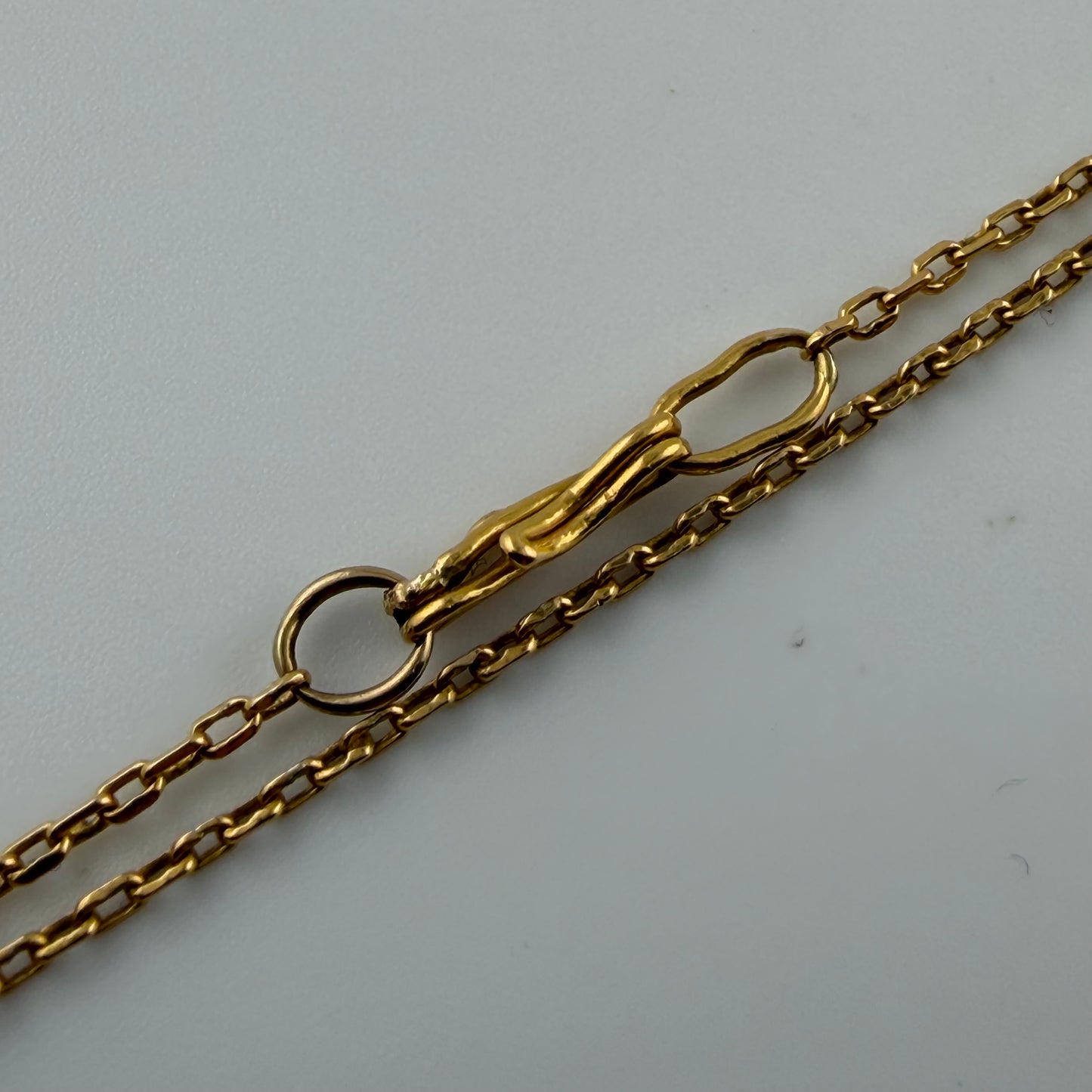 18ct Gold, Ruby, Emerald and Diamond Orthodox Cross. on 18ct 22in Box Chain 14.4g