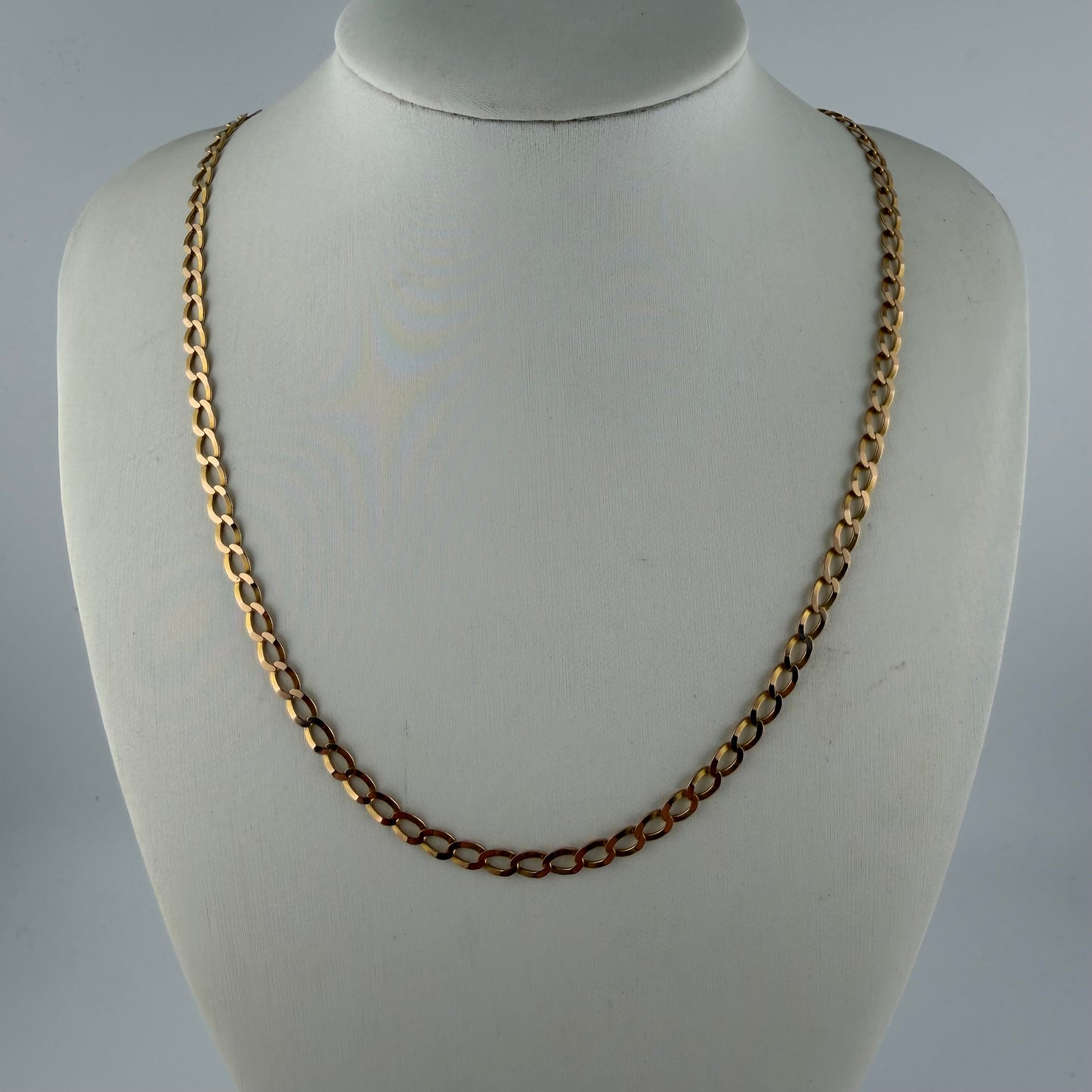 9ct Gold Curb Chain, 3.6mm W, 19in L, Hallmarked 5.9g
