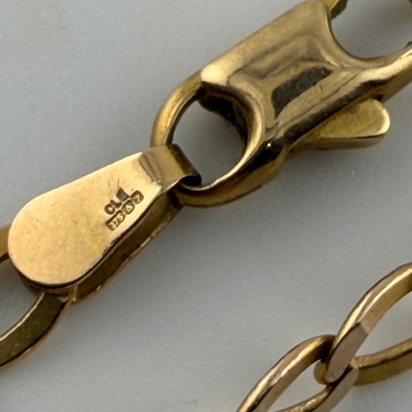 9ct Gold Curb Chain, 3.6mm W, 19in L, Hallmarked 5.9g