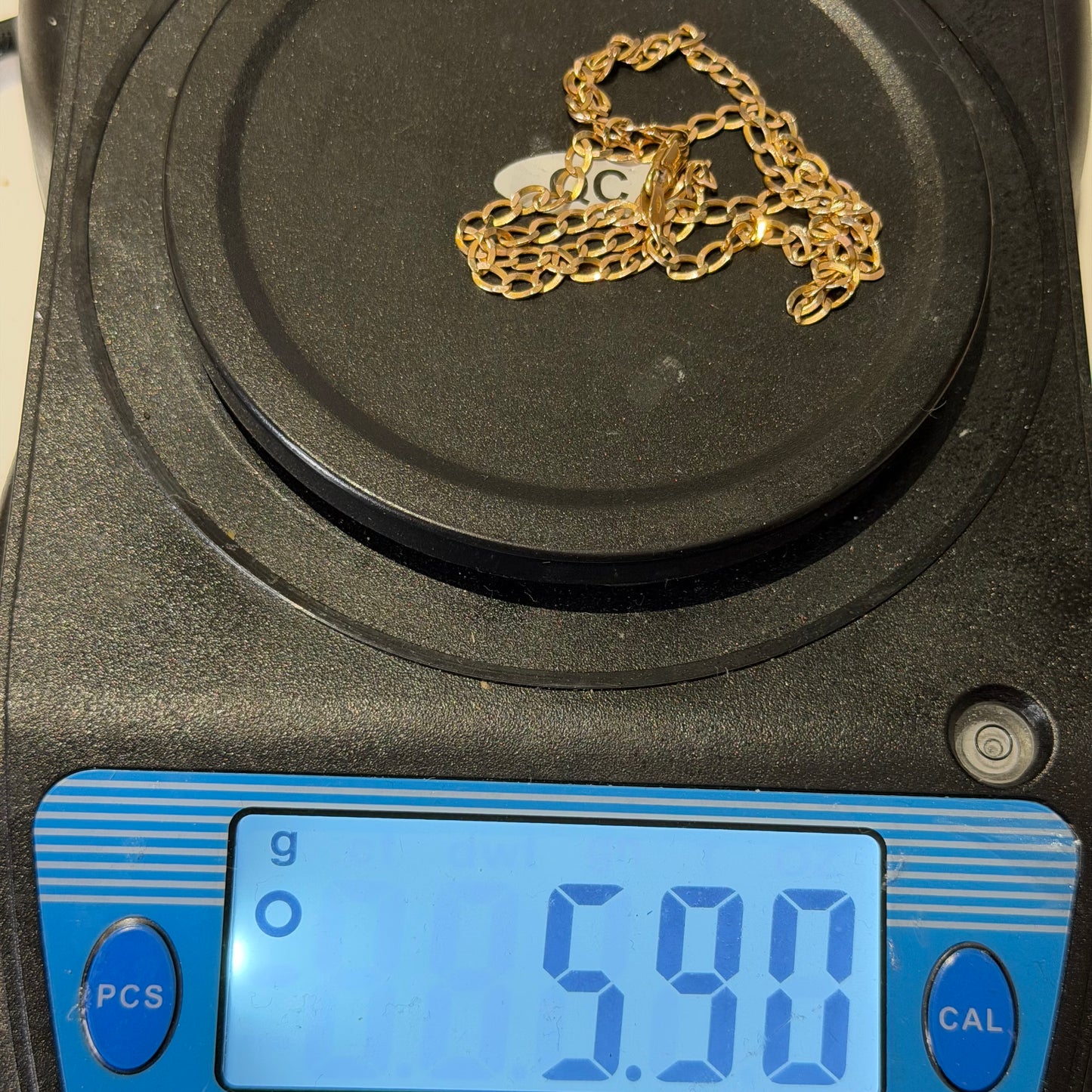 9ct Gold Curb Chain, 3.6mm W, 19in L, Hallmarked 5.9g