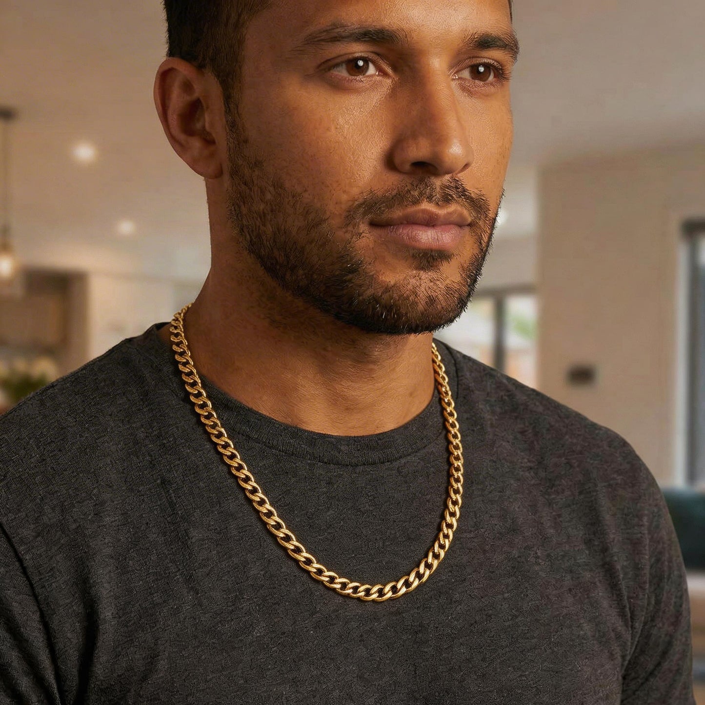 9ct Gold Curb Chain, 5.1mm W, 21in L, Hallmarked 20.5g