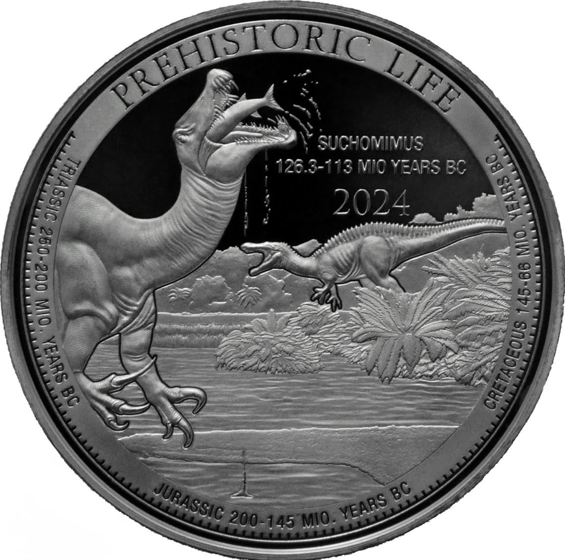 2024 Suchomimus Prehistoric Life Congo 1oz 999 Silver Bullion Coin