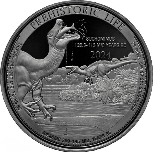 2024 Suchomimus Prehistoric Life Congo 1oz 999 Silver Bullion Coin