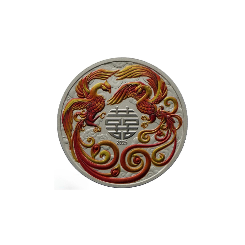 2025 Red Coloured Phoenix Myths & Legends 1oz 9999 Silver Bullion Coin