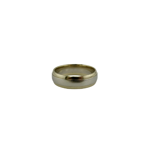 9ct Yellow and White Gold Wedding Ring , Size R, 5.15g with Box Not Scrap