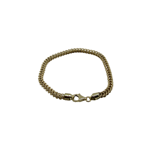 9ct Yellow Gold Franco Bracelet, 4.5mm Width, 8in Length, 12.9g Hallmarked