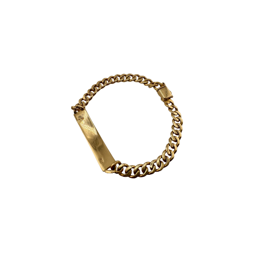18ct Yellow Gold Curb ID Bracelet, 5mm Width, 6in Length, 9.75g