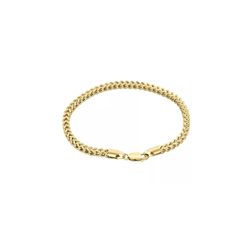 9ct Yellow Gold Franco Bracelet, 2.5mm Width, 7in Length, 4.6g Hallmarked