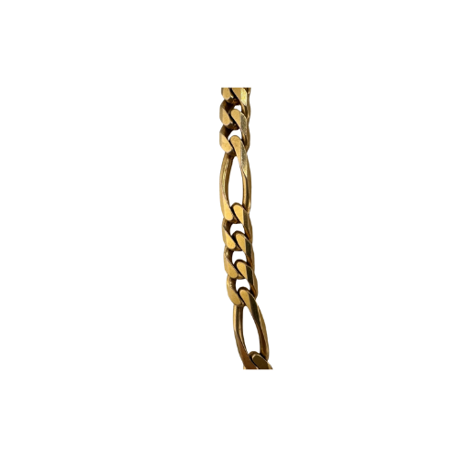 9ct Gold Solid Unoearre Figaro Chain, 6.5mm Wide, 23.5in Length, Hallmarked 59g