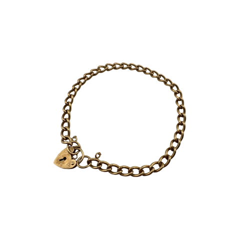 9ct Gold Antique Curb Bracelet, 7in, 4.5mm Wide,  Hallmarked 8.4g