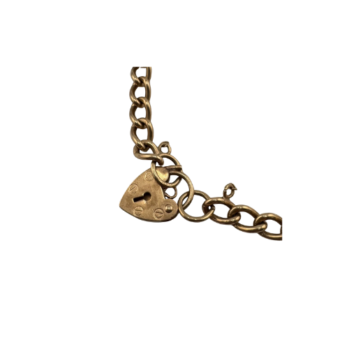 9ct Gold Antique Curb Bracelet, 7in, 4.5mm Wide,  Hallmarked 8.4g