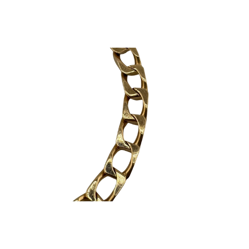 18ct Solid Gold Curb Link Bracelet, 5mm Thick, 8in Length, 17.8g Hallmarked