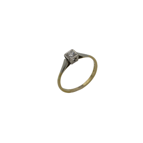 18ct Gold And Natural Diamond Solitaire Ring Approx 0.2ct, Size O, Hallmarked