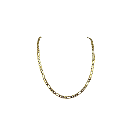 9ct Yellow Gold Figaro Link Chain, 6mm Wide, 52cm Length. 21g Hallmarked