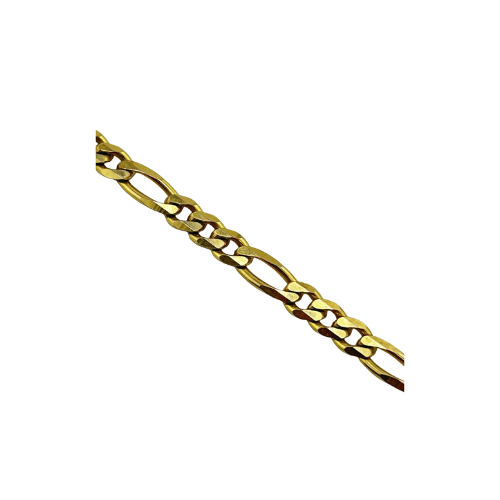 9ct Yellow Gold Figaro Link Chain, 6mm Wide, 52cm Length. 21g Hallmarked