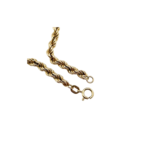 9ct Gold Rope Chain, 4mm Wide 46cm Long. Hallmarked 6.8g Not Scrap