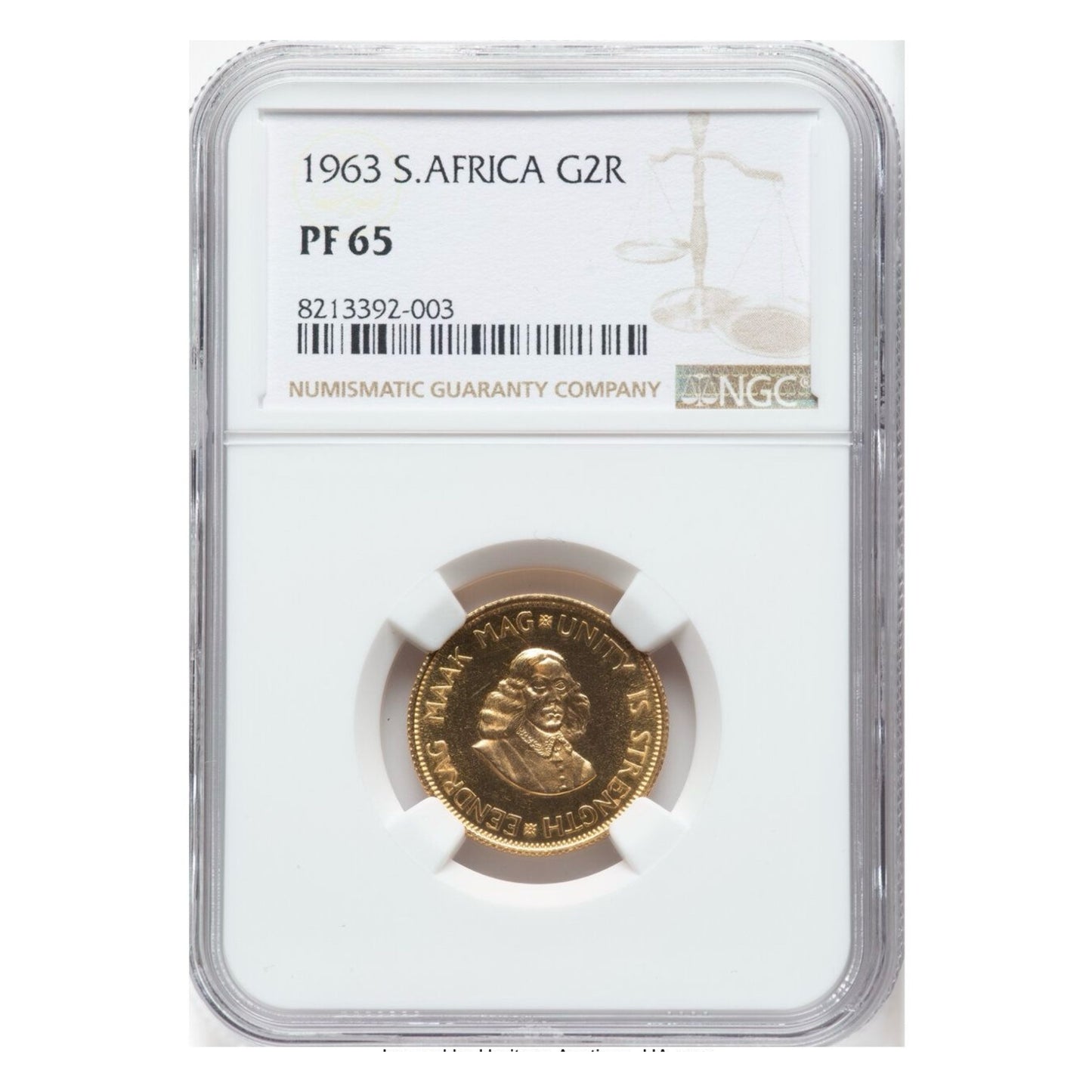 1983 2 Rand Proof South African 22ct Gold Coin, PF66UC NGC Graded