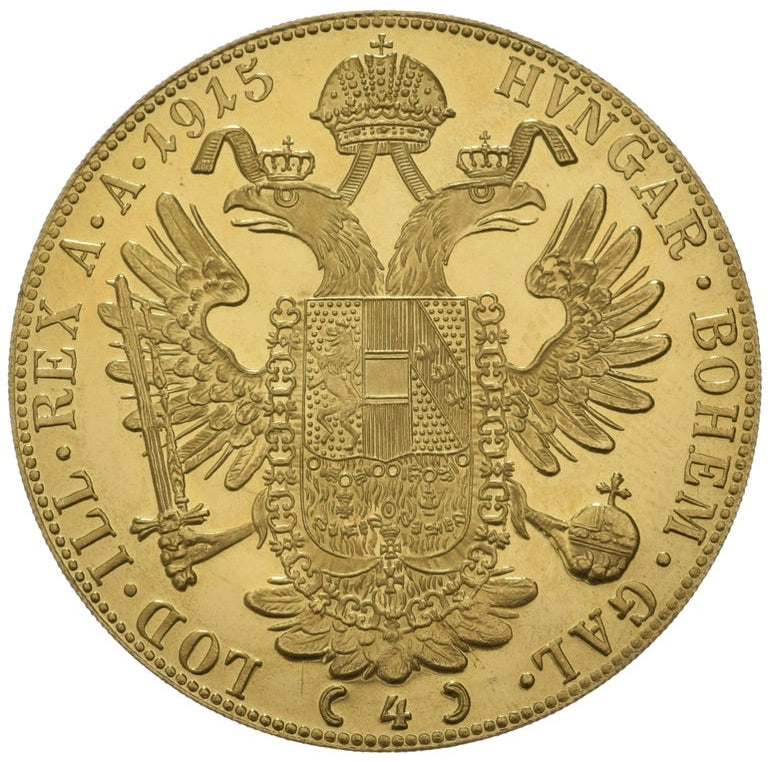 Austrian Gold 4 Ducat Gold Coin 0.986 Fine 13.96g 1915 Restrike