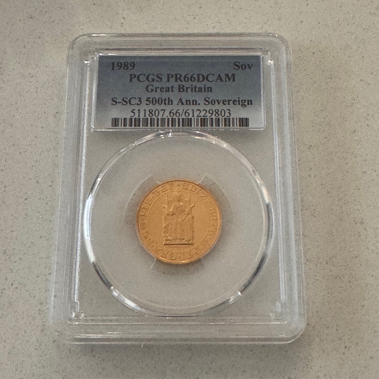 1989 Tudor Rose £1 Pound Full Sovereign Gold Proof Coin PCGS PR66 DCAM