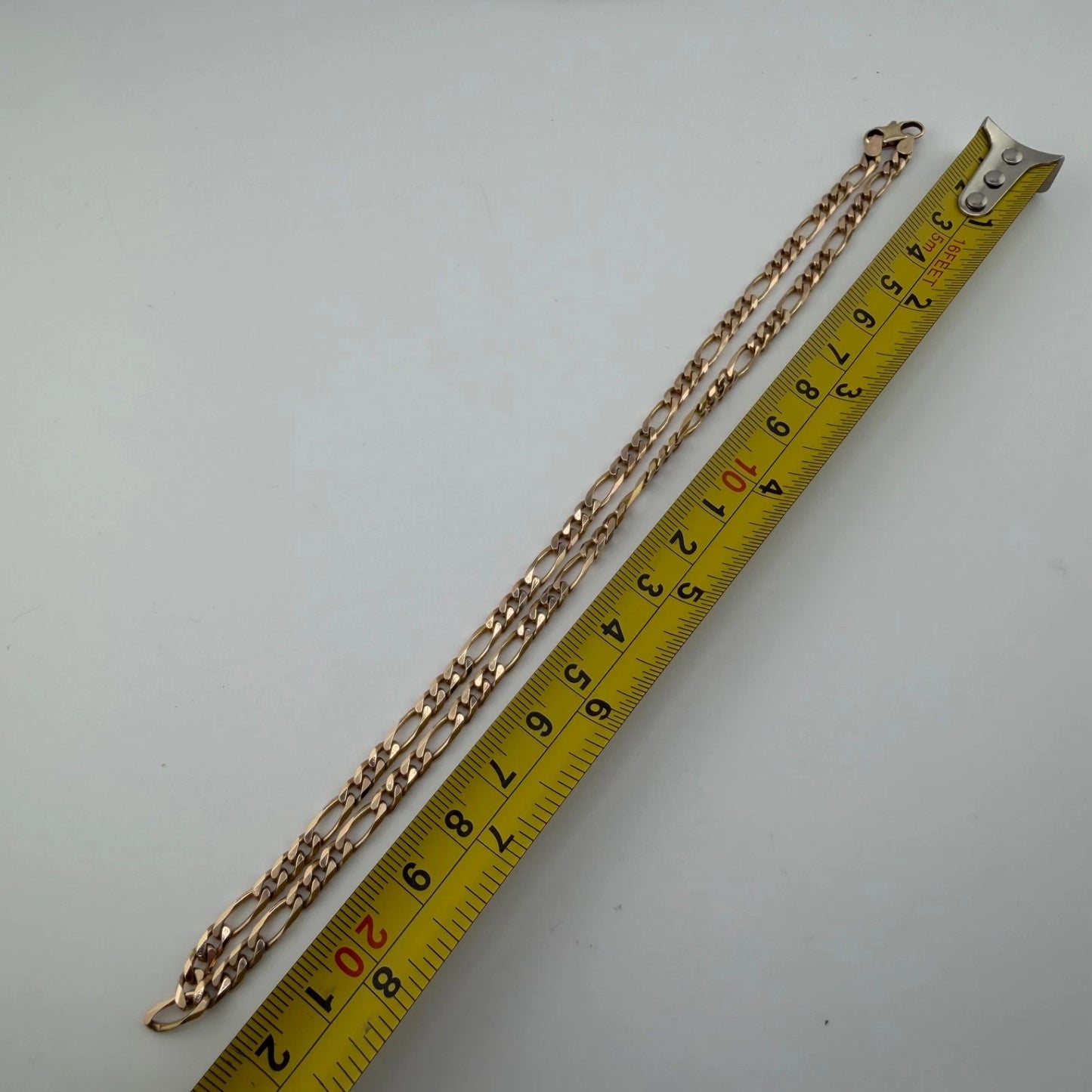 9ct Gold Figaro Chain, 4.1mm W, 18in L, Hallmarked 16.8g