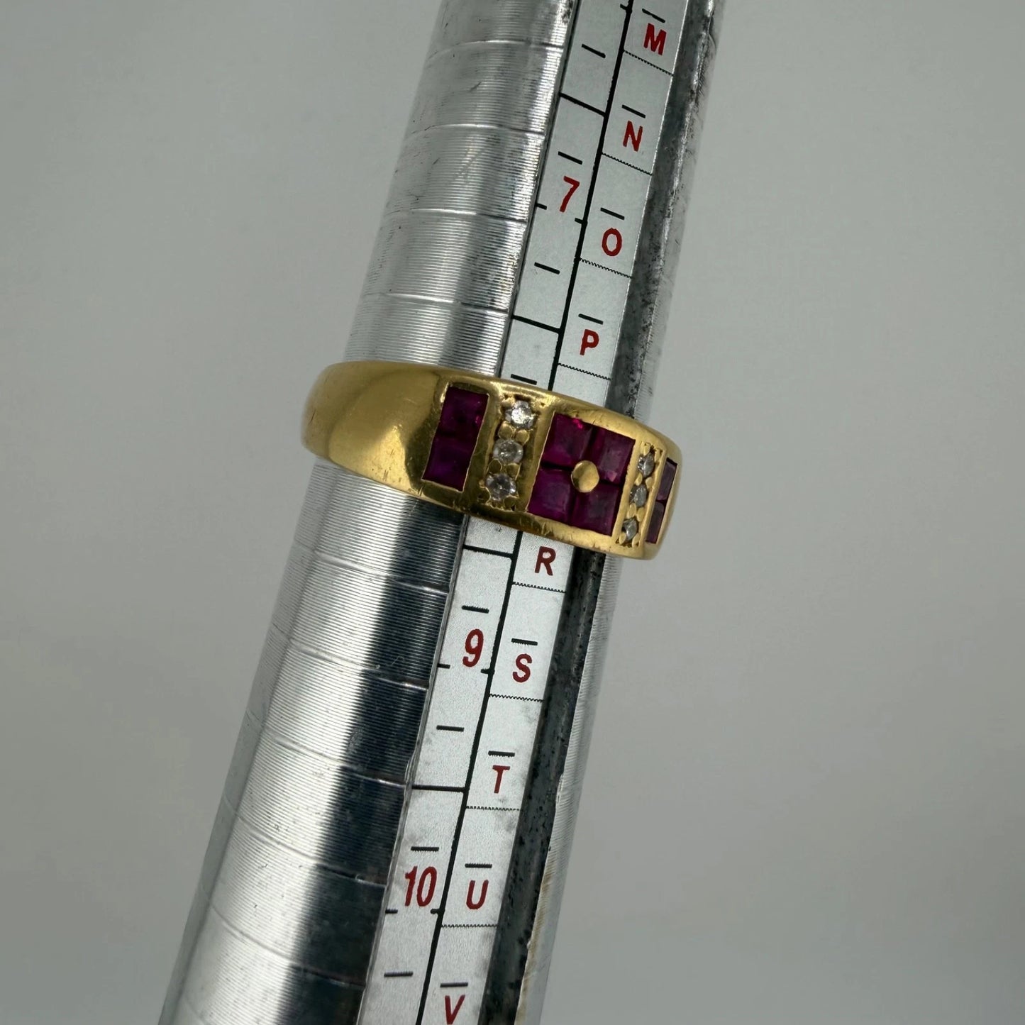 18ct Gold Ruby and Diamond Ring, Size Q, Stamped 750