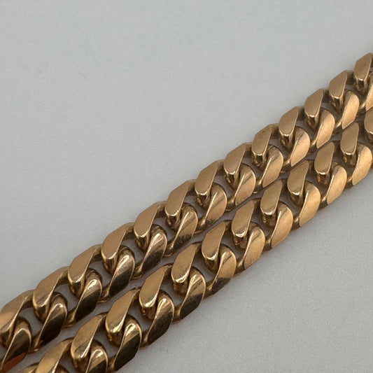 9ct Gold Cuban Link Curb Chain, 5mm W, 22in L, UK Hallmarks, 33.9g