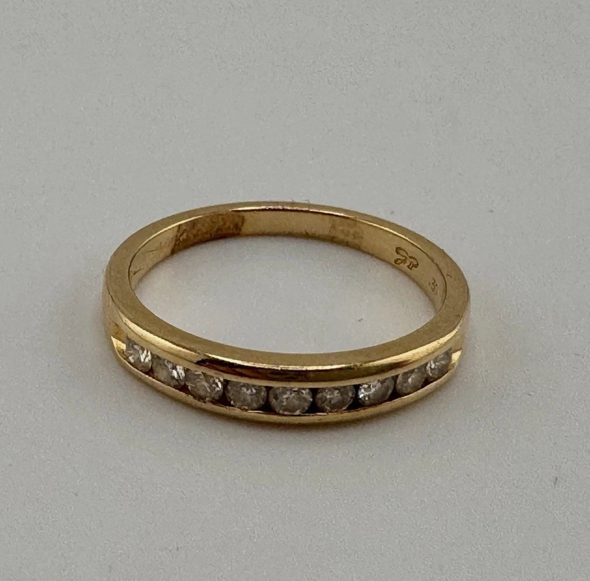 14ct Gold and Diamond 1/2 Eternity Ring, 0.3ct, Size M1/2, Hallmarked 2.5g