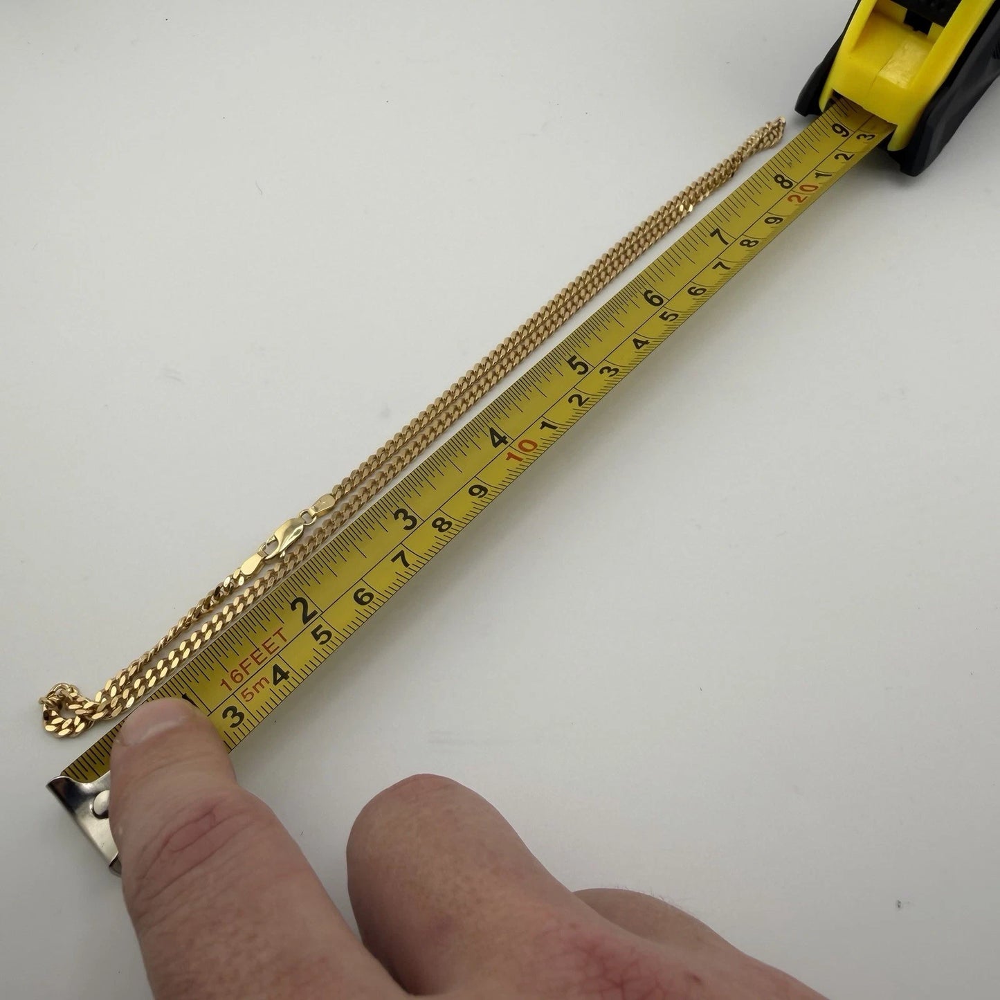 9ct Gold Curb Chain, 18in L, 3.5mm W, Italian Assay Marks, 14.3g