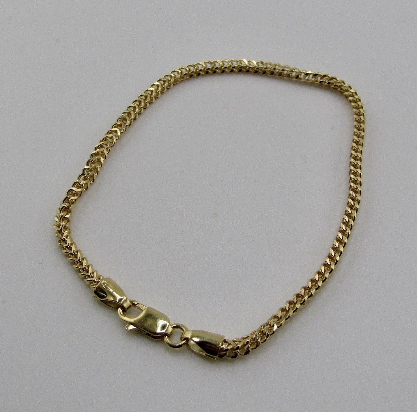 9ct Yellow Gold Franco Bracelet, 2.5mm Width, 7.5in, 4.92g Hallmarked