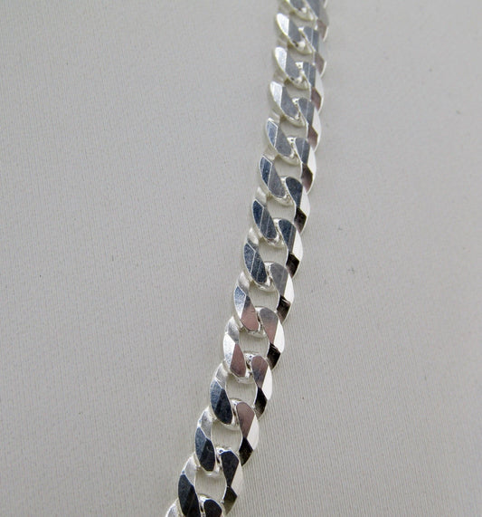 Sterling Silver 5mm Thick Curb Chain, 23in Length, 19g Hallmarked