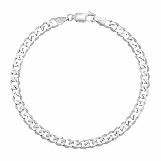 Men's Solid Silver Curb Bracelet, 6mm Thick, 8in Length, 18g Hallmarked 925
